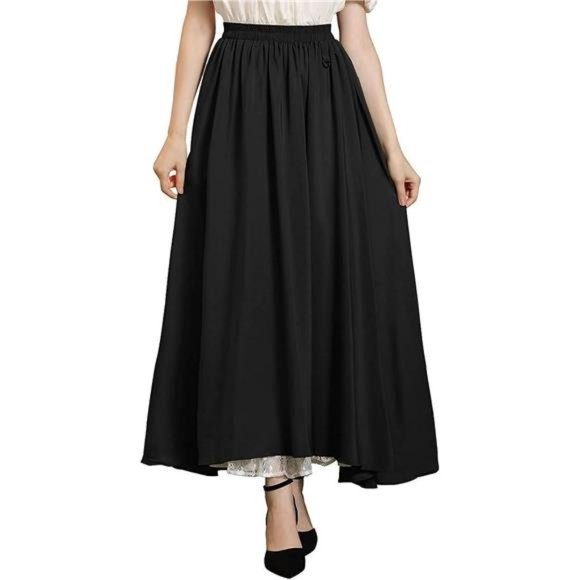 Maxi Long Skirt for Women Double-Layer Victorian Renaissance Skirts - Picture 1 of 6
